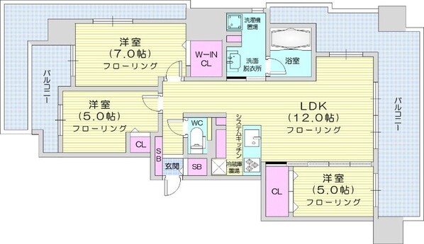 幌平橋駅 徒歩24分 14階の物件間取画像
